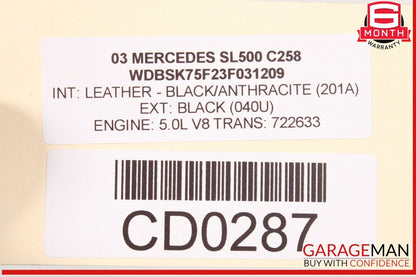 03-12 Mercedes R230 SL500 SL550 Rear Bumper Reinforcement Impact Crash Bar OEM
