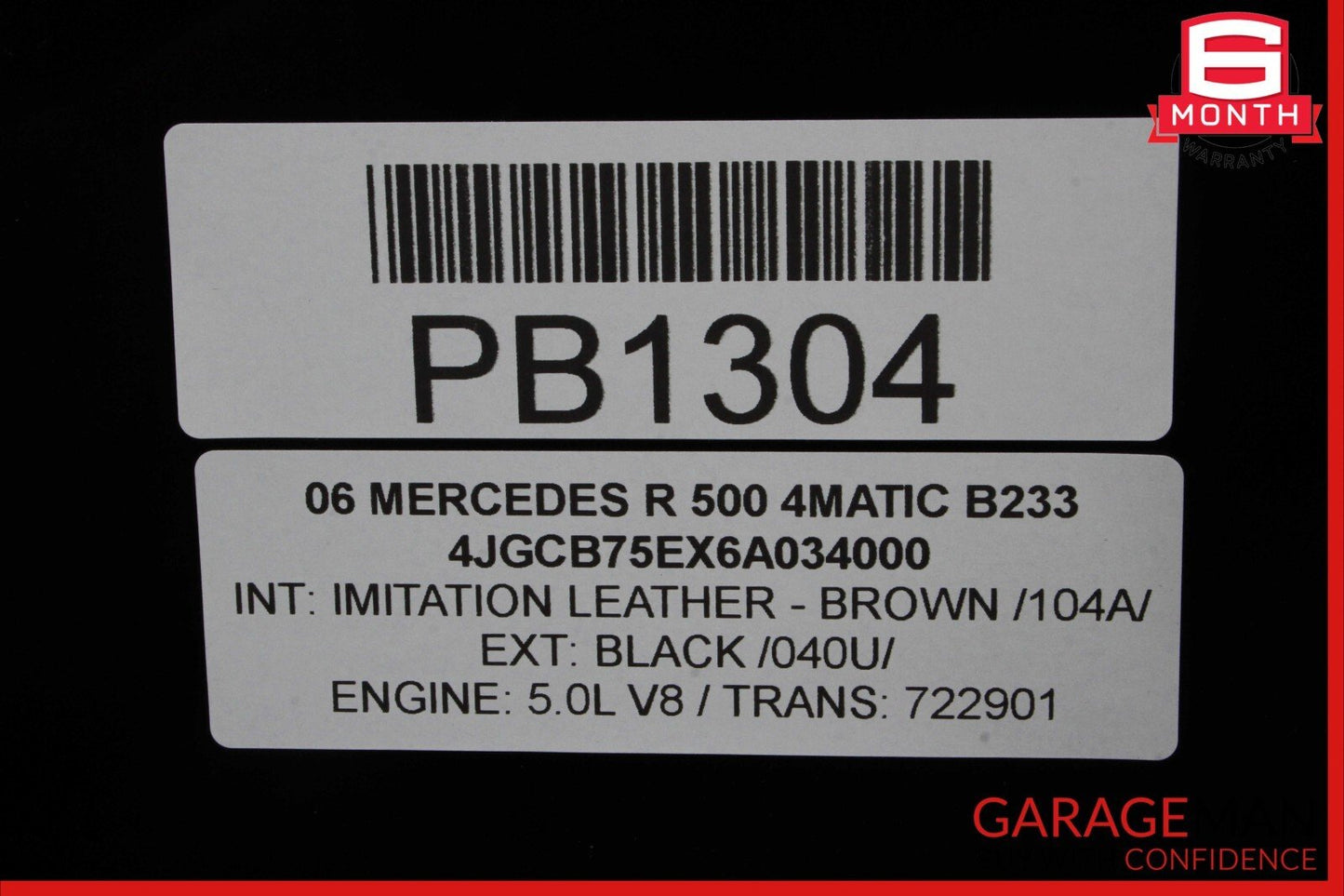 06-12 Mercedes W251 R320 R500 Rear Panoramic Pano Sunroof Sun Roof Glass OEM