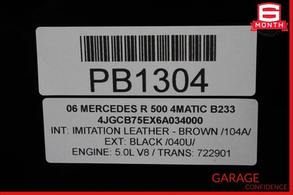 06-12 Mercedes W251 R320 R500 Rear Panoramic Pano Sunroof Sun Roof Glass OEM