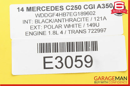 08-14 Mercedes W204 C250 C63 AMG Rear Overhead Dome Light Lamp Reading Map OEM