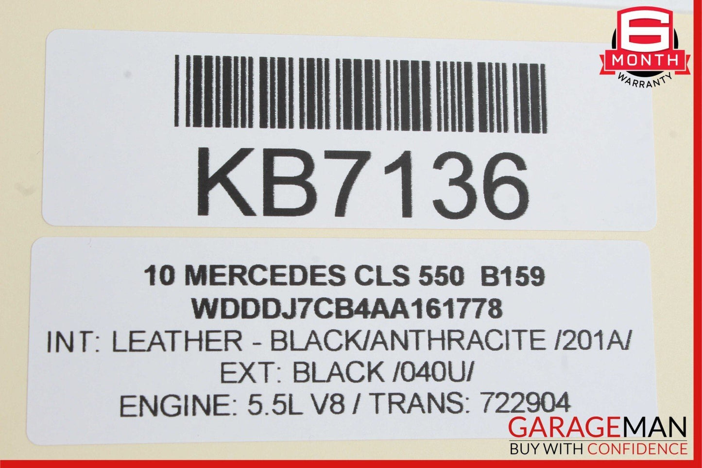 06-11 Mercedes W219 CLS550 Rear Center Console Armrest Storage Tray Assembly OEM