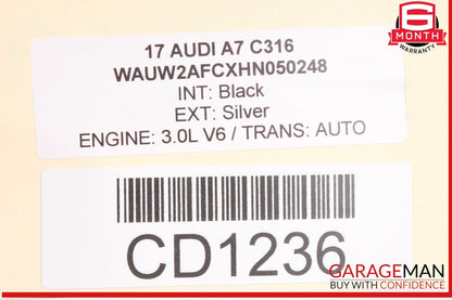 12-18 Audi A7 Rear Bumper Reinforcement Impact Crash Bar Beam OEM