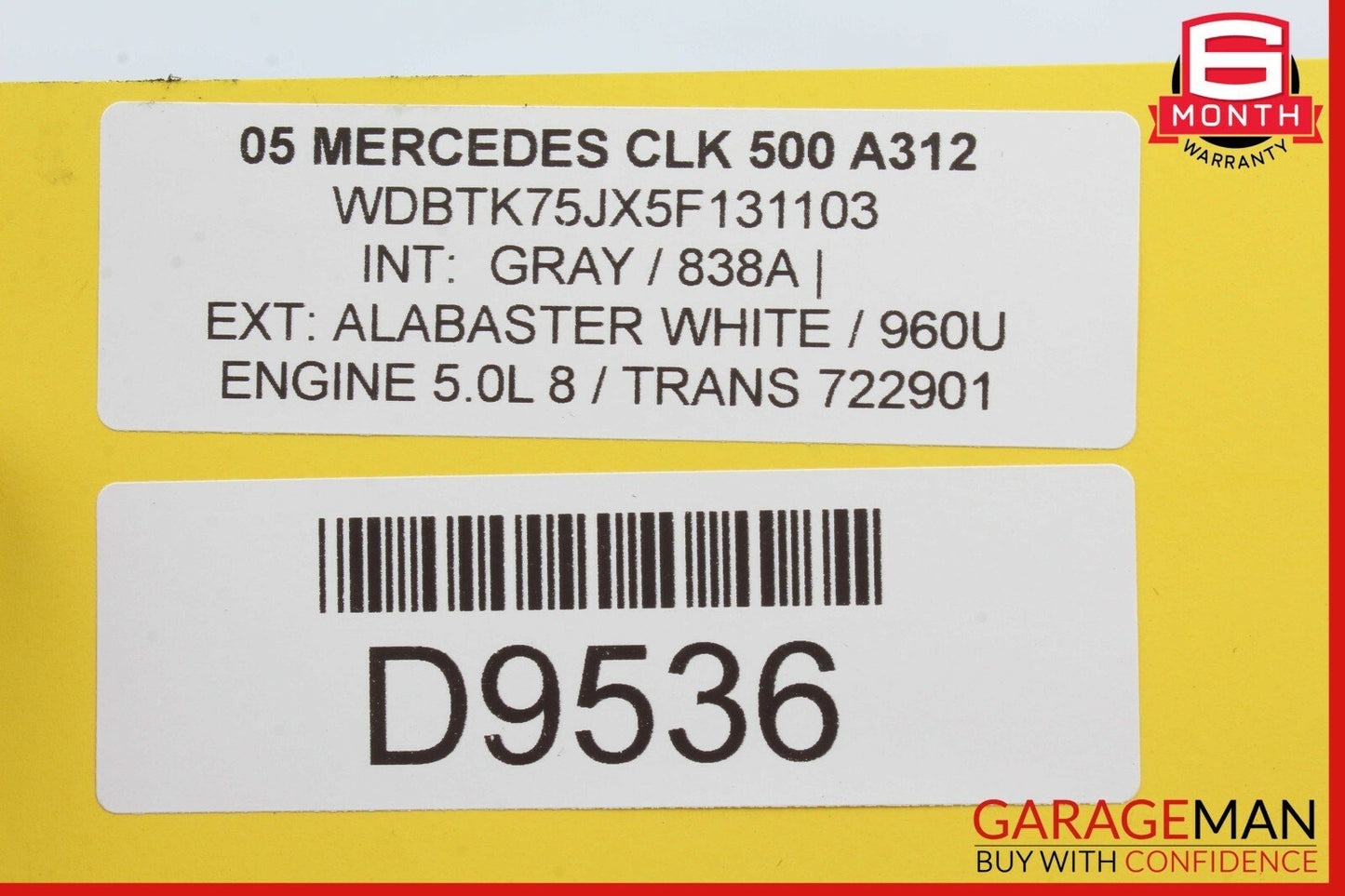 03-09 Mercedes W209 CLK500 Front Right Passenger Door Window Regulator Motor OEM