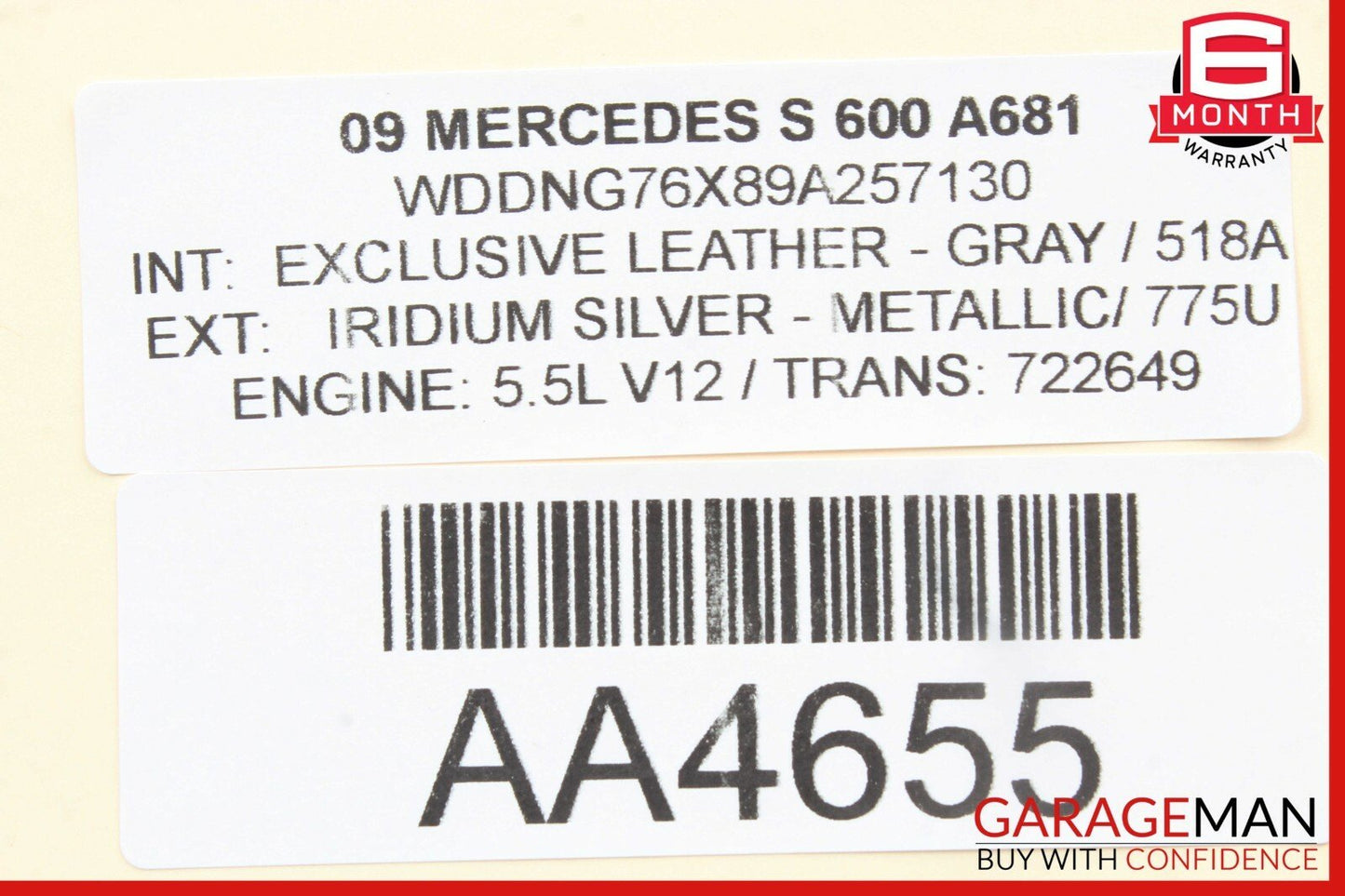 07-13 Mercedes W221 S550 S600 S63 AMG Rear Right Window Regulator Motor OEM