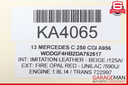 08-14 Mercedes W204 C250 C300 Rear Left Driver Side Door Lock Latch Actuator OEM