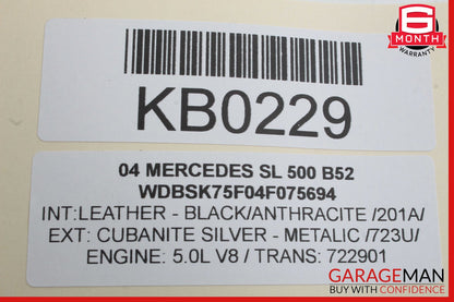03-12 Mercedes R230 SL500 Right Trunk Lock Frame Cylinder 2307901271 OEM