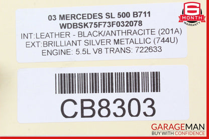 03-06 Mercedes R230 SL500 SL600 Sachs Rear Left Hydraulic Shock Absorber Strut