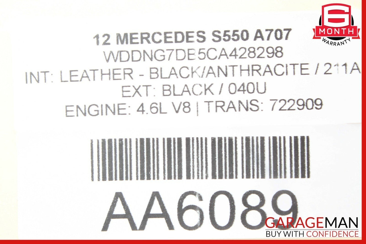 07-13 Mercedes W221 S400 S550 CL550 Left A/C Air Vent Dashboard Black OEM