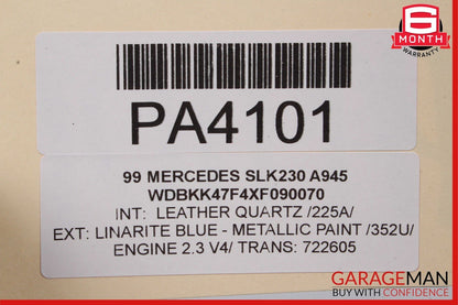 97-04 Mercedes R170 SLK230 Convertible Roof Hard Top Folding Panel Assembly Blue