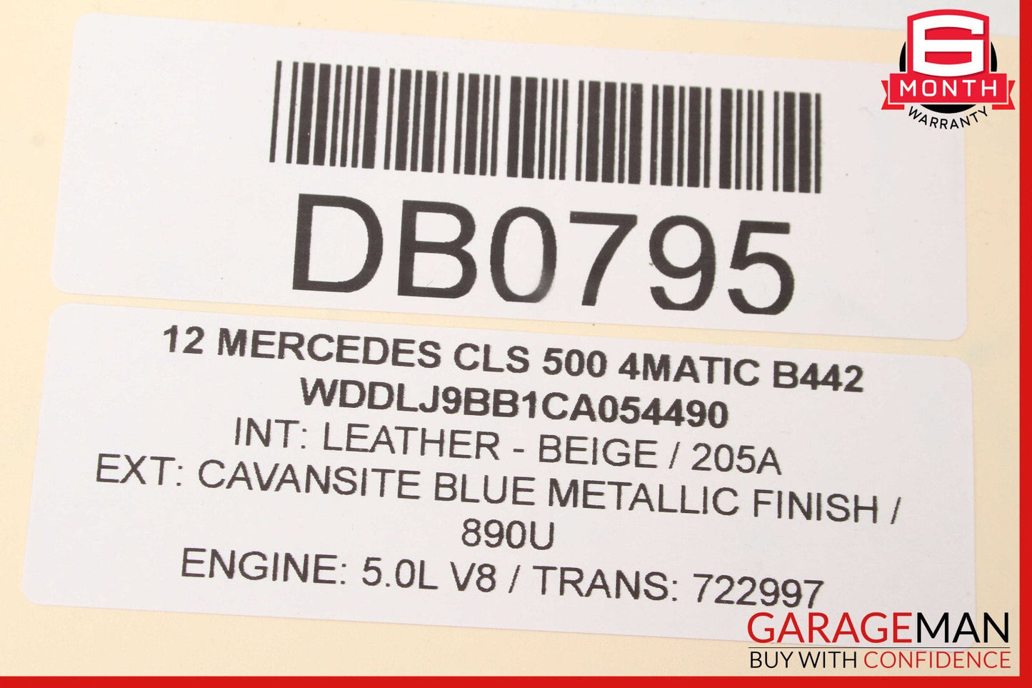 12-14 Mercedes W218 CLS550 Rear Left Driver Side Interior Door Panel Beige OEM