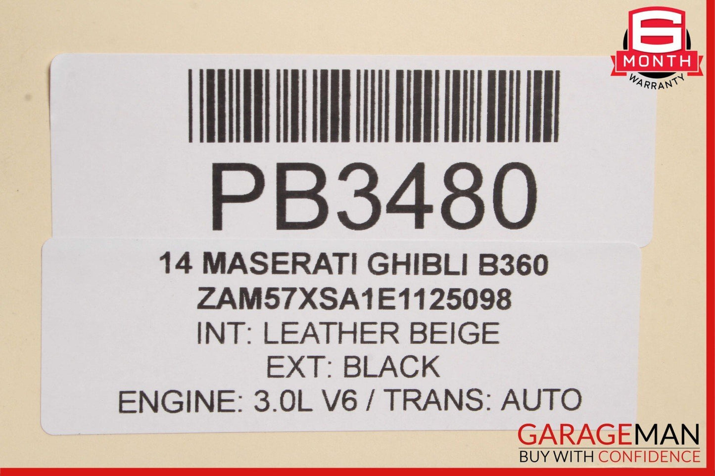 14-17 Maserati Ghibli Front Right Passenger Side Exterior Door Shell Black