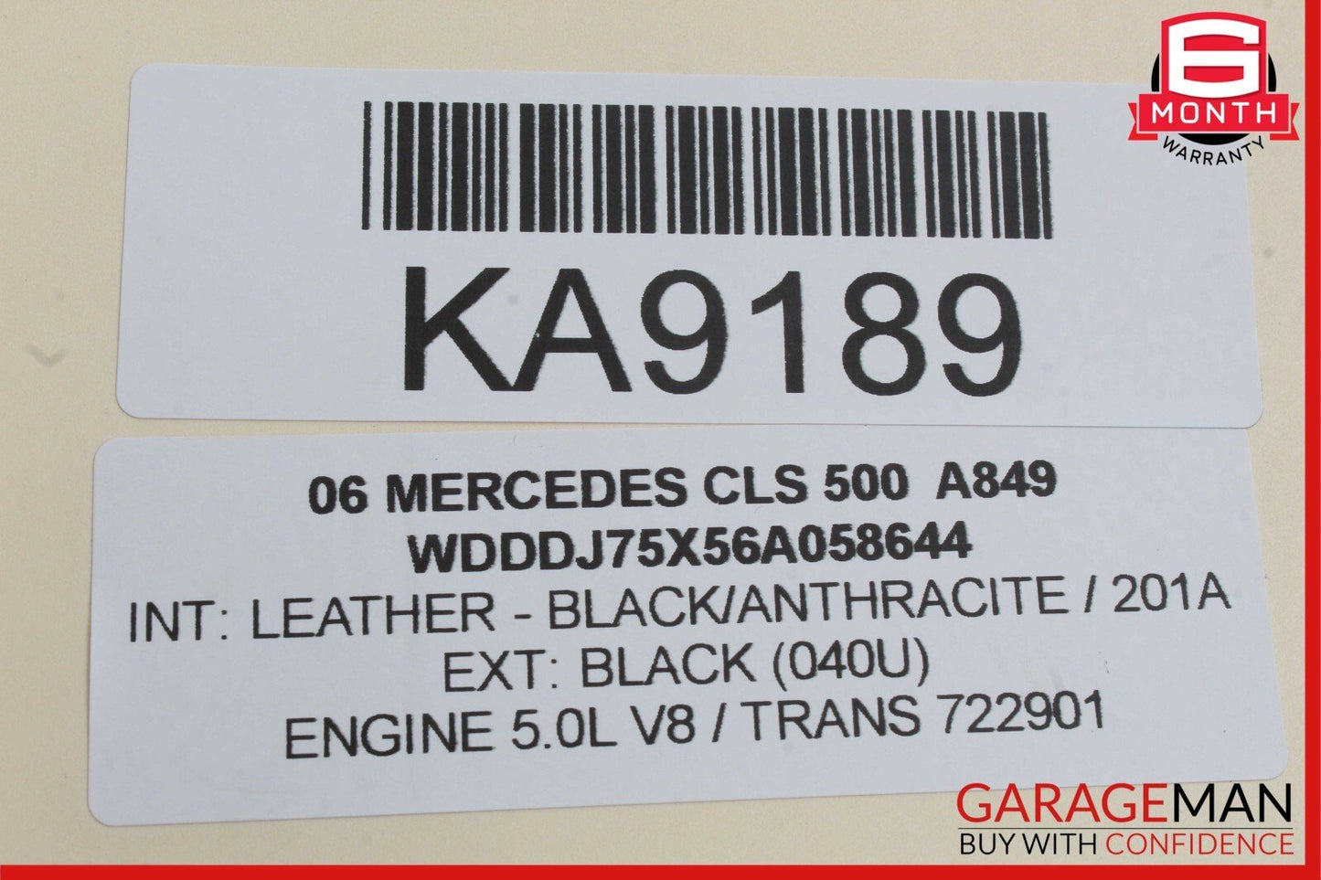 06-11 Mercedes W219 CLS500 Front Right or Left Seat Headrest Head Rest OEM