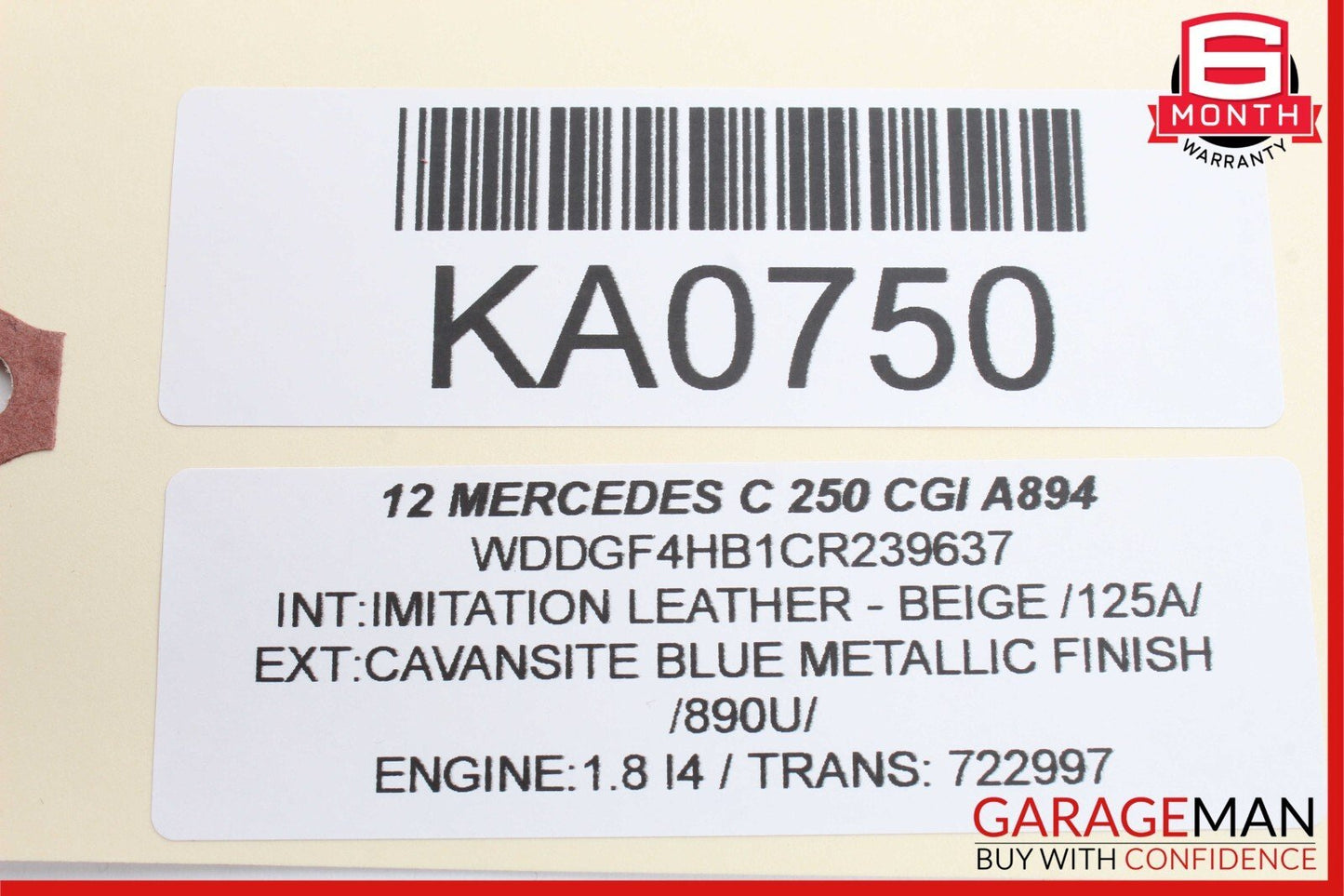 08-11 Mercedes W204 C250 Rear Right Passenger Side Door Lock Latch Actuator OEM
