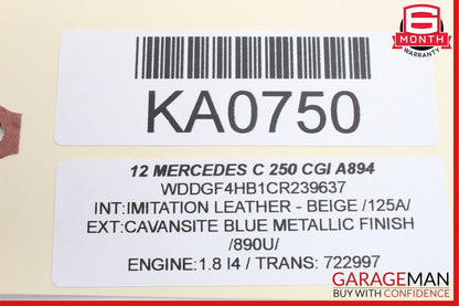 08-11 Mercedes W204 C250 Rear Right Passenger Side Door Lock Latch Actuator OEM