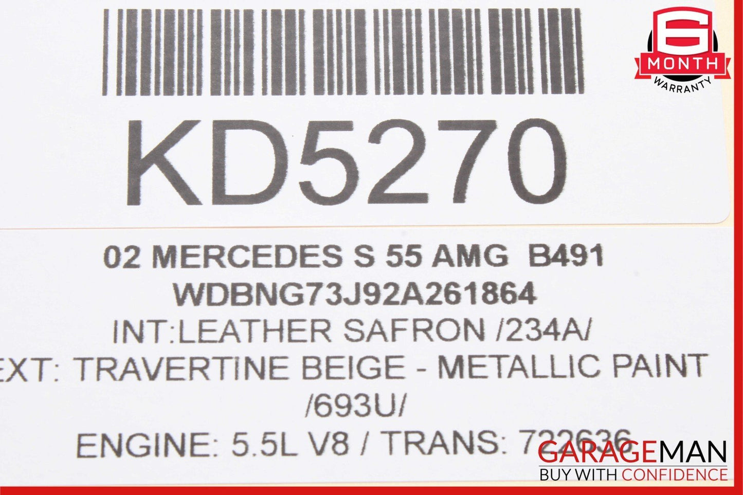 00-06 Mercedes W220 S55 AMG S600 Rear Right Side Window Regulator Motor OEM