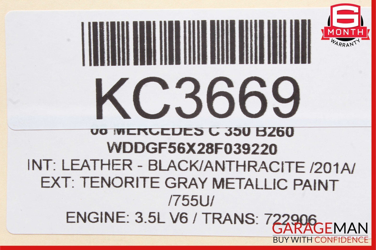 08-11 Mercedes W204 C350 C300 Rear Right Passenger Side Exterior Door Handle OEM