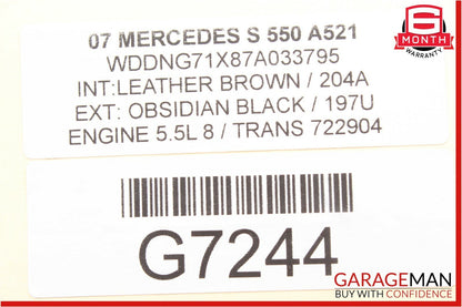 07-09 Mercedes W221 S600 S550 S450 Individual Rear Seats Control Unit Module OEM