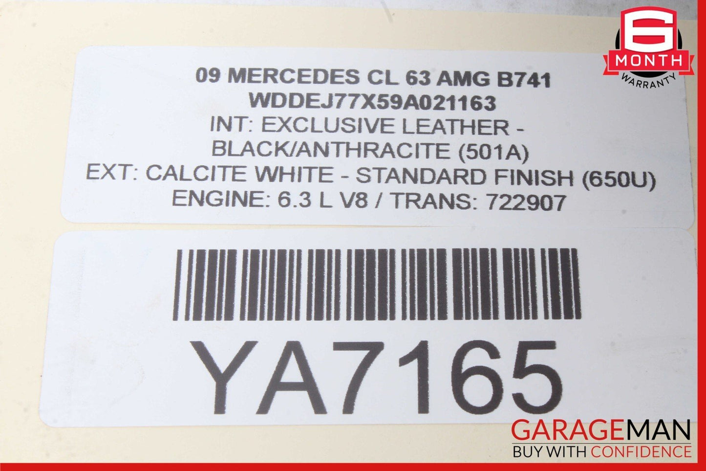 07-11 Mercedes W216 CL63 ML63 R63 AMG Lower Engine Motor Block M156 OEM