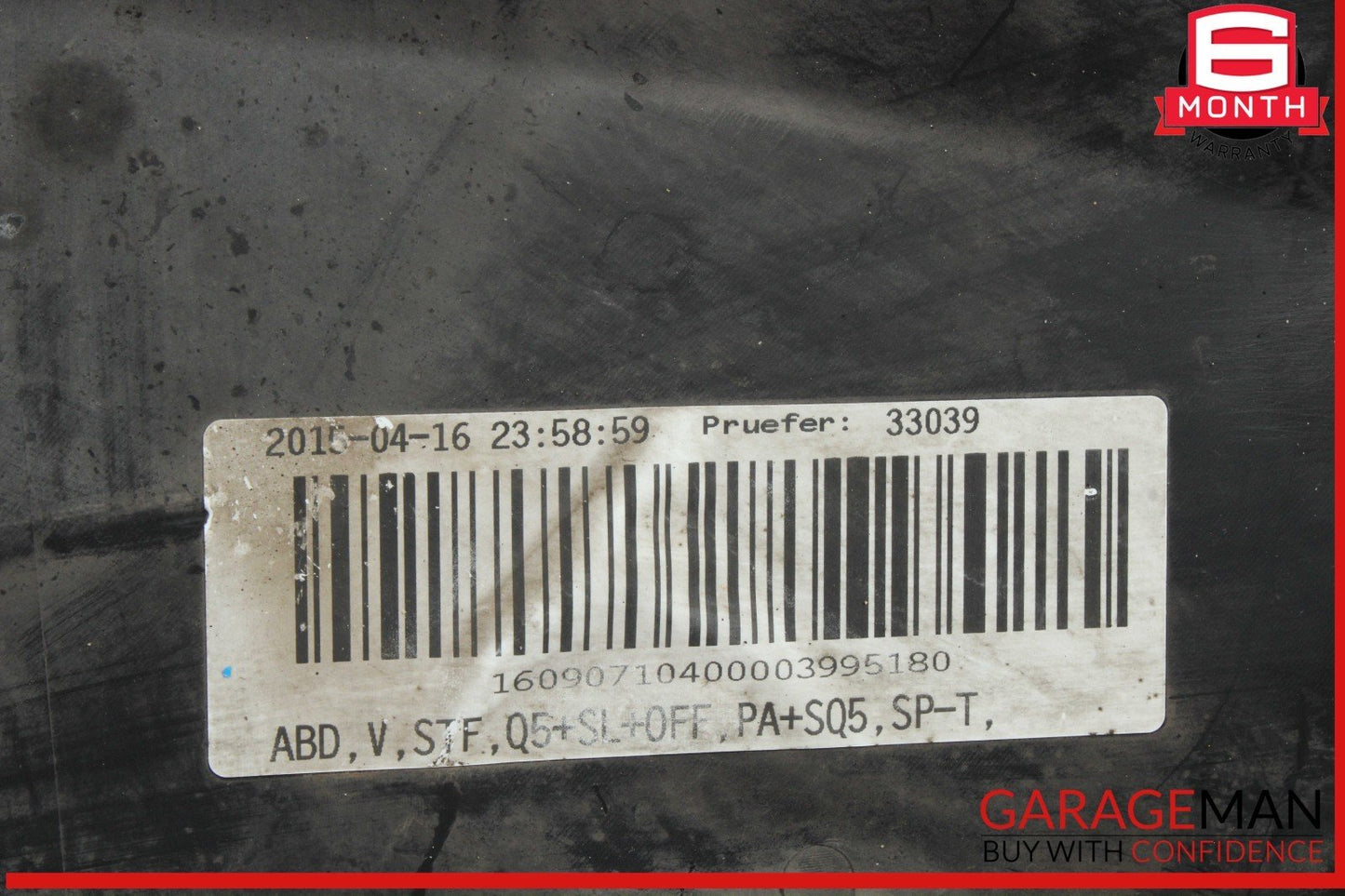 13-17 Audi Q5 SQ5 Front Engine Upper Slam Panel Cover Black 8R0807081A OEM