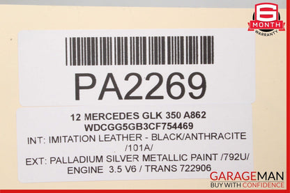 10-12 Mercedes X204 GLK350 3.5L M272 Engine Motor Block Assembly 134k