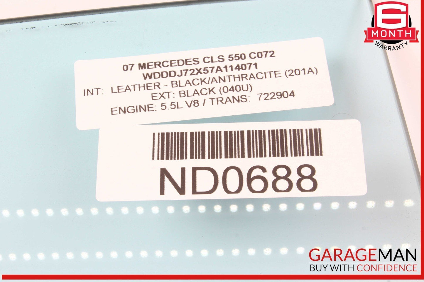 06-11 Mercedes W219 CLS550 CLS500 Rear Right Passenger Side Door Window Glass