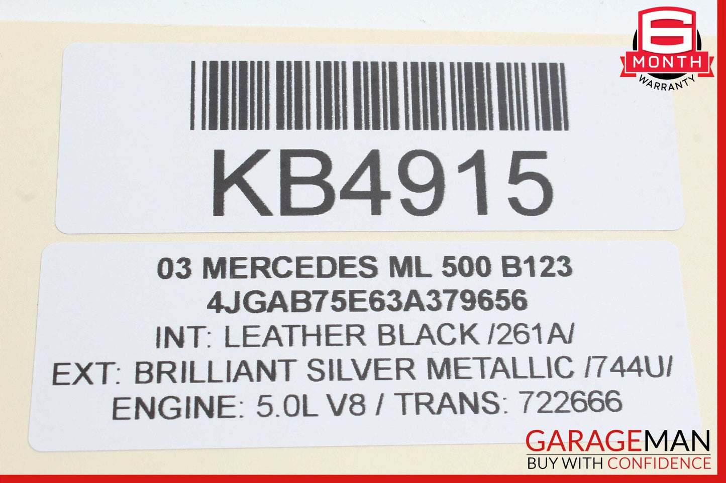 02-05 Mercedes W163 ML500 ML350 ML320 Exterior Door Handle Rear Right Side OEM