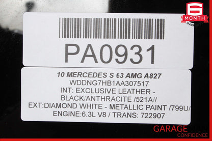 07-13 Mercedes W221 S550 S600 S63 AMG Center Middle Pano Panoramic Roof Glass