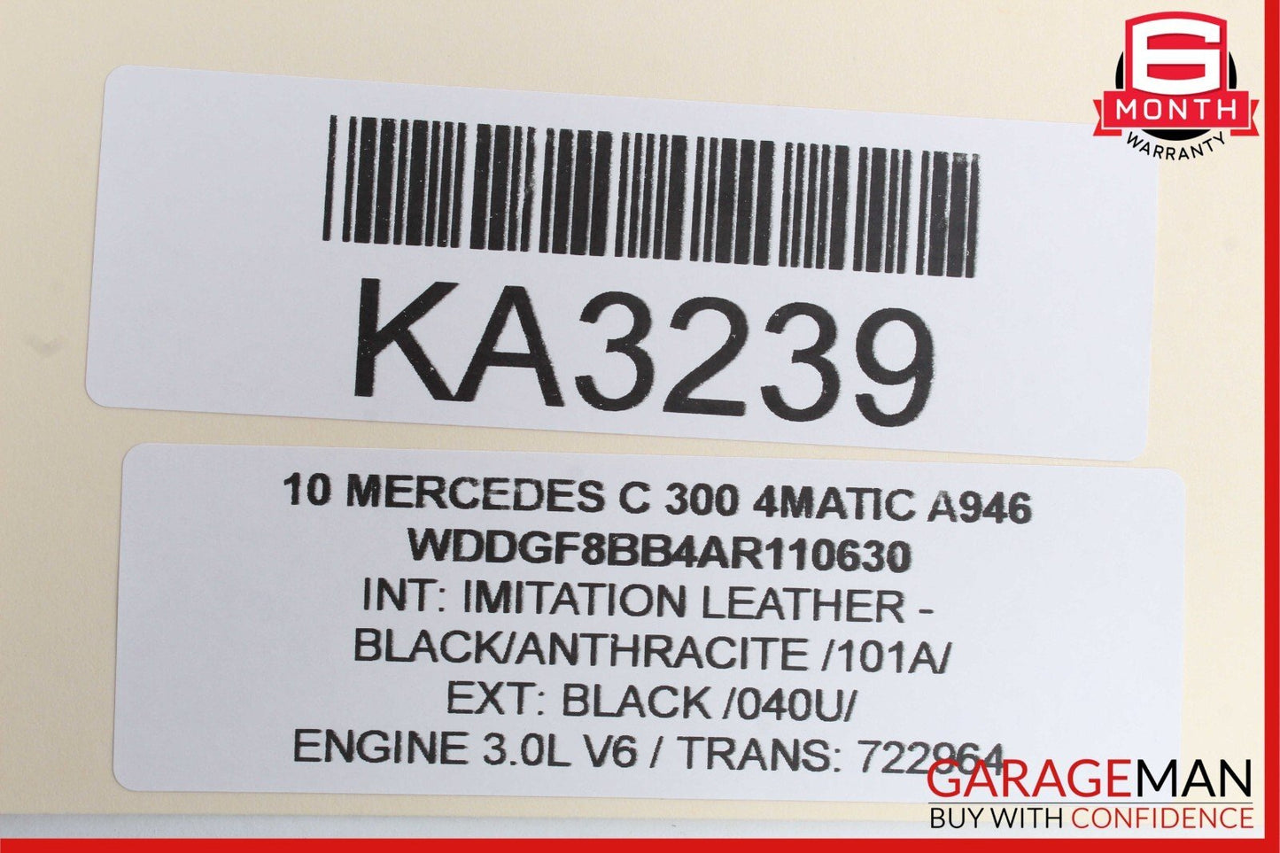 08-11 Mercedes W204 C300 Front Right Side Exterior Door Handle Black OEM