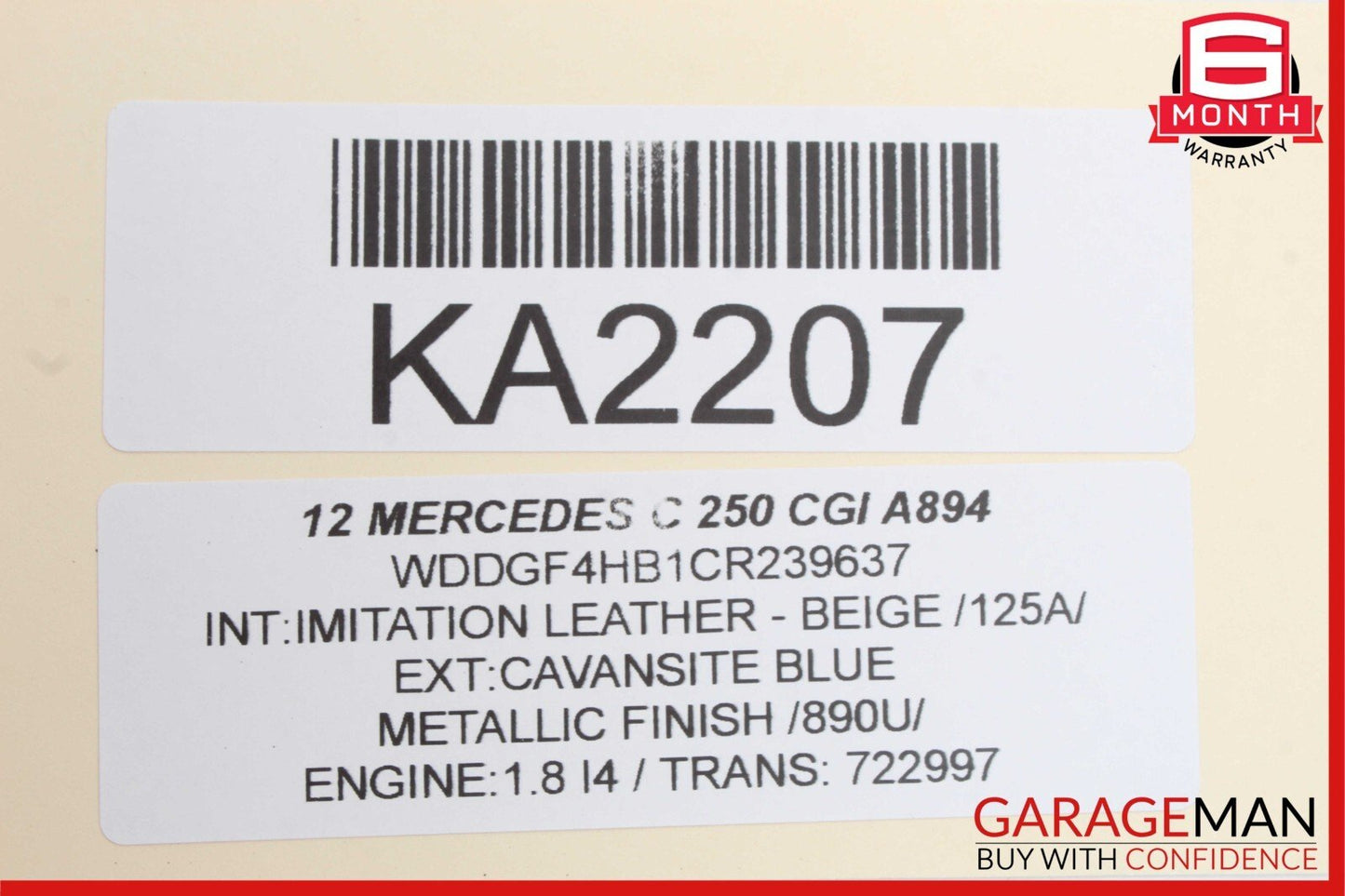 12-15 Mercede W204 C250 Air Intake Cleaner Filter Housing Box 2710940304 OEM