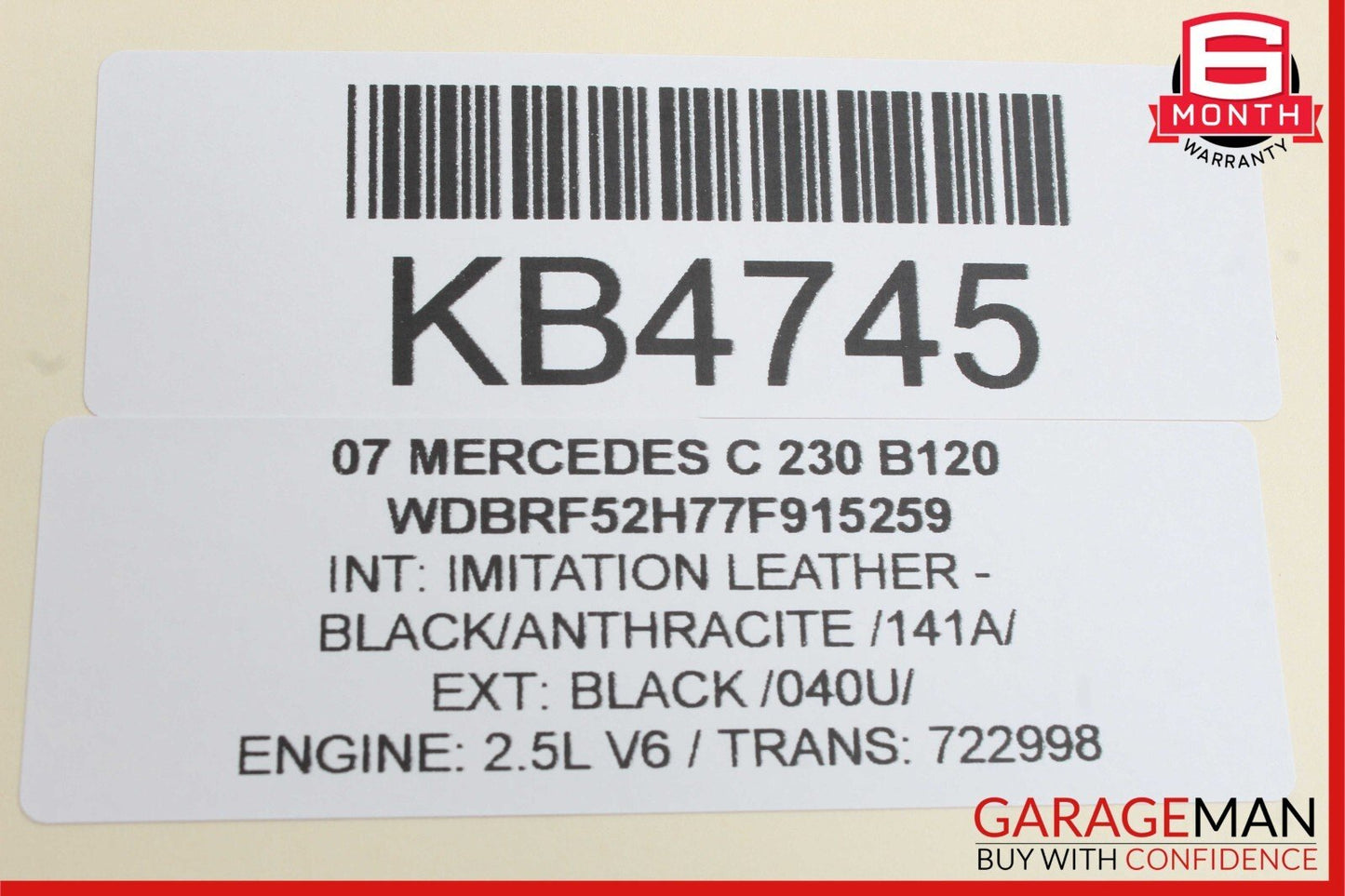 05-07 Mercedes W203 C230 C280 Rear Right Side Exterior Door Handle Black OEM