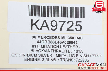 06-08 Mercedes W164 ML350 ML550 2nd Row Rear Left Side Seatbelt Retractor Black