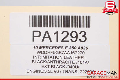 10-13 Mercedes W212 E350 E400 E550 Rear Left Side Interior Door Panel Black