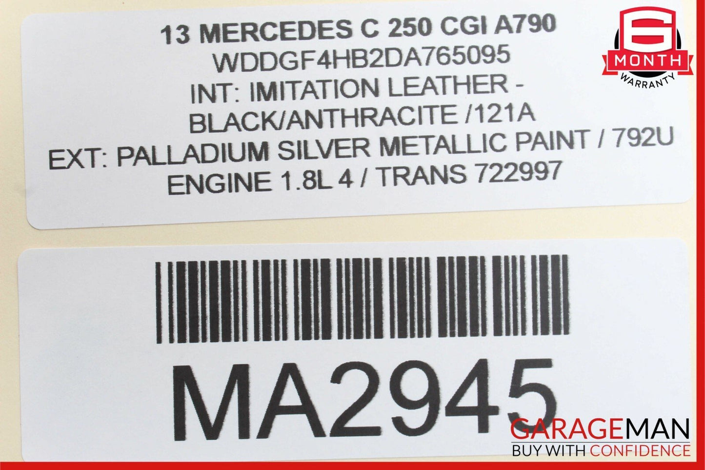 12-14 Mercedes W204 C250 C300 Sedan Rear Right Side Door Lock Latch Actuator OEM