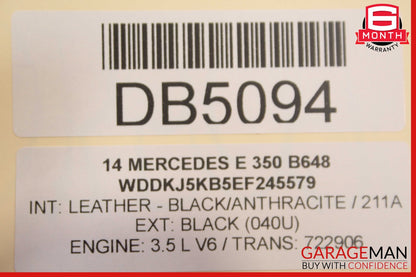 10-17 Mercedes W207 E350 E550 Front Right Lower Bottom Seat Cushion Cover Black