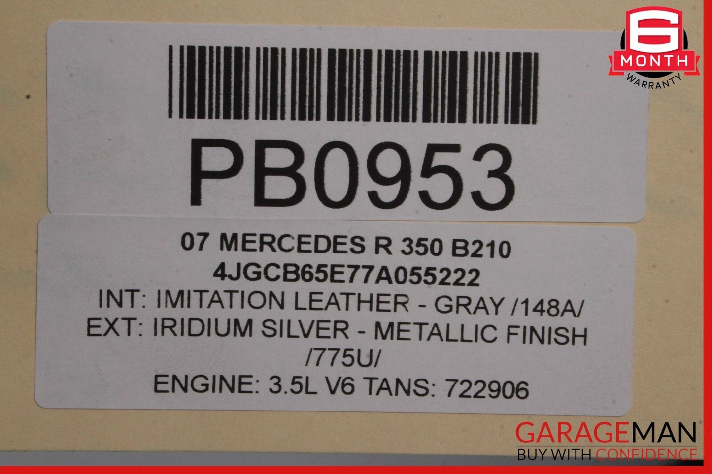 06-10 Mercedes W251 R350 Front Upper Radiator Core Support Tie Bracket Bar OEM