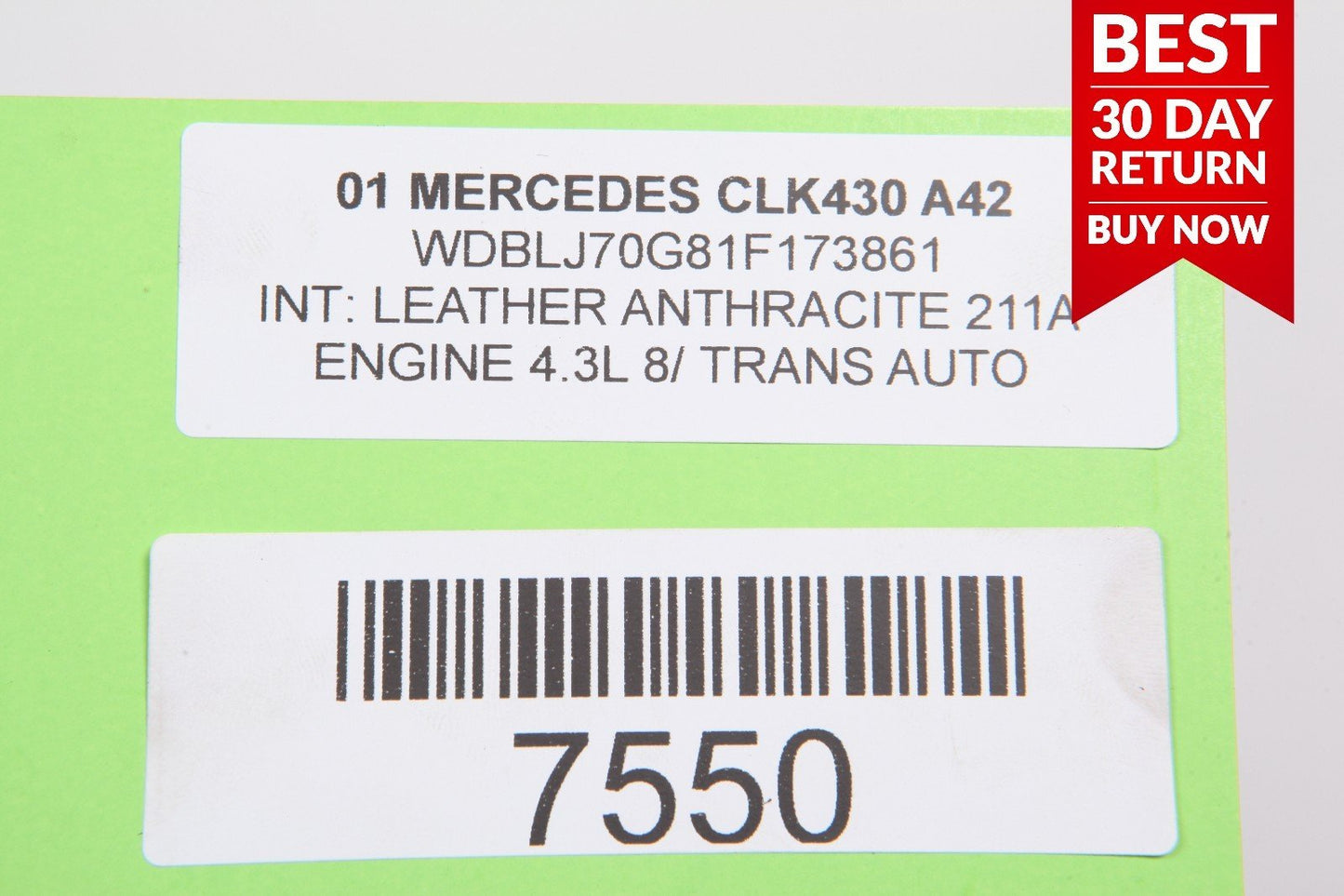 98-03 Mercedes W208 CLK430 S430 Left Engine Motor Cylinder Head Assembly A42 OEM