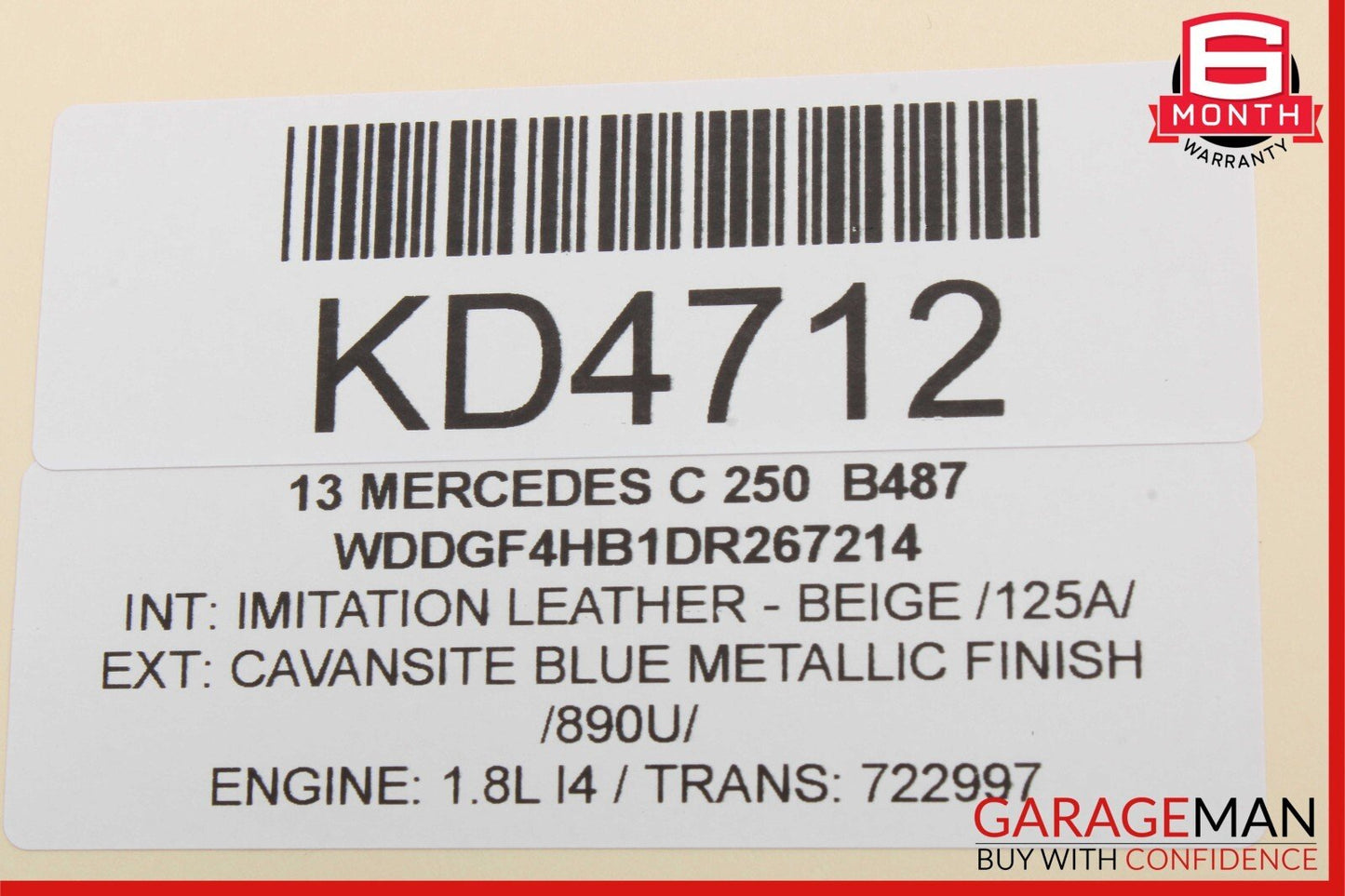 08-14 Mercedes W204 C250 C300 C350 Rear Left Door Lock Latch Actuator OEM