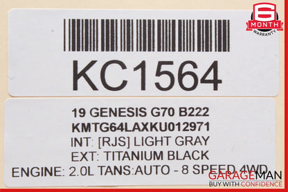 19-21 Genesis G70 Front Center Dash Dual A/C Air Vent Trim Panel Black OEM