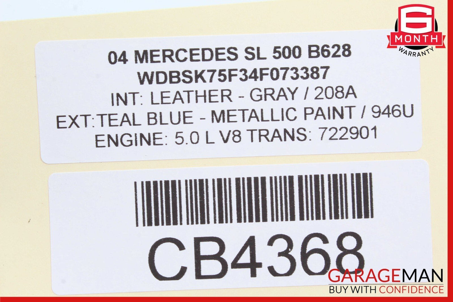 03-06 Mercedes R230 SL500 SL600 Rear Left Hydraulic Shock Absorber Strut