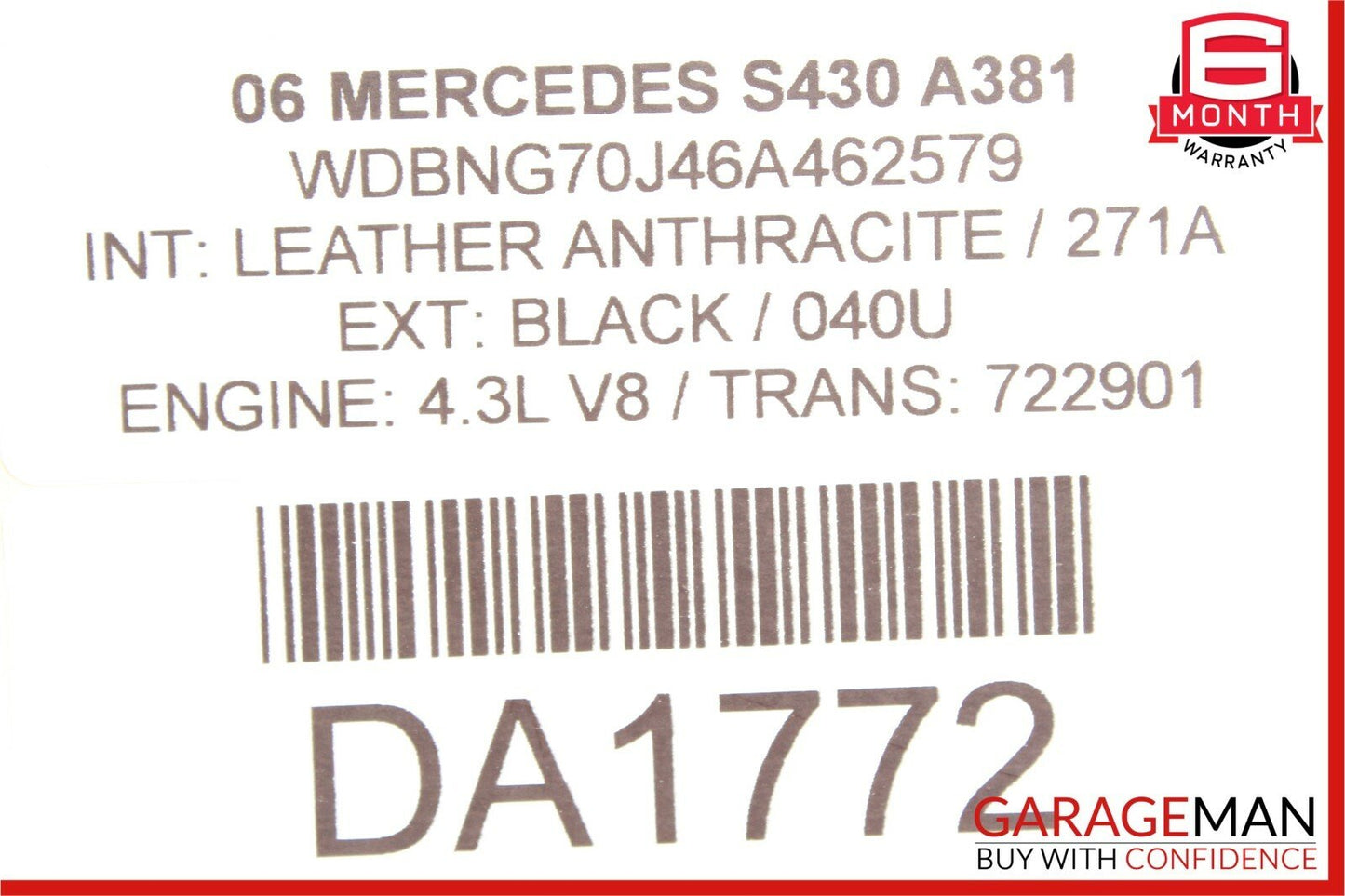 03-06 Mercedes W220 S430 S600 S500 Front Left Side Seat Control Module Unit OEM