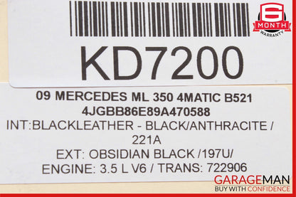 06-12 Mercedes X164 GL450 ML450 Front Right Side Sun Visor Sunvisor Shade Grey