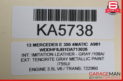 10-14 Mercedes W212 E350 4MATIC Rear Left Side Door Window Regulator Motor OEM