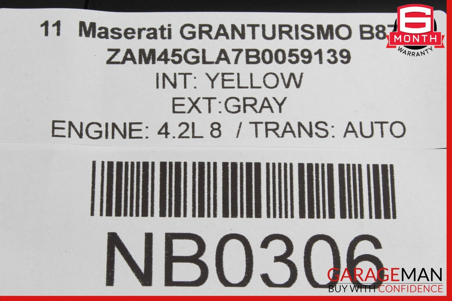 08-18 Maserati GranTurismo Rear Left Side Quarter Window Glass OEM