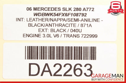 05-11 Mercedes R171 SLK280 SLK350 Front Left Side Door Window Regulator Motor