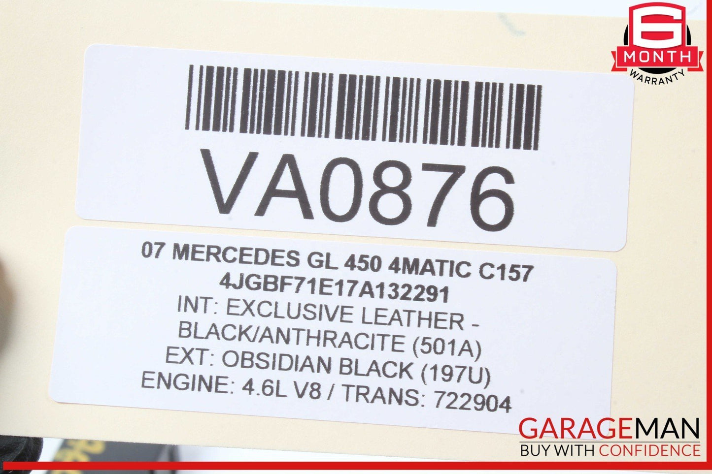 07-12 Mercedes X164 GL450 4MATIC Third Seat Row Power Folding Control Module OEM