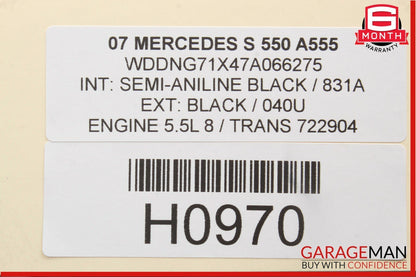 07-13 Mercedes W216 CL550 S550 S600 Trunk Lid Lock Unlock Release Handle