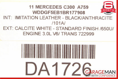 08-14 Mercedes W204 C300 C250 Rear Right Side Door Control Module Unit
