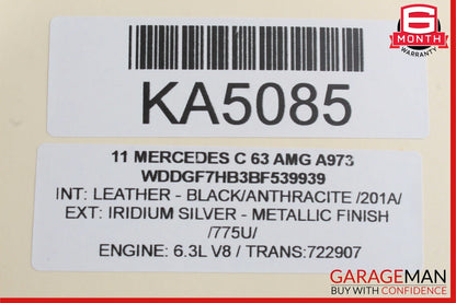 08-14 Mercedes W204 C250 C63 AMG Front Right Side Seat Belt Retractor Black OEM