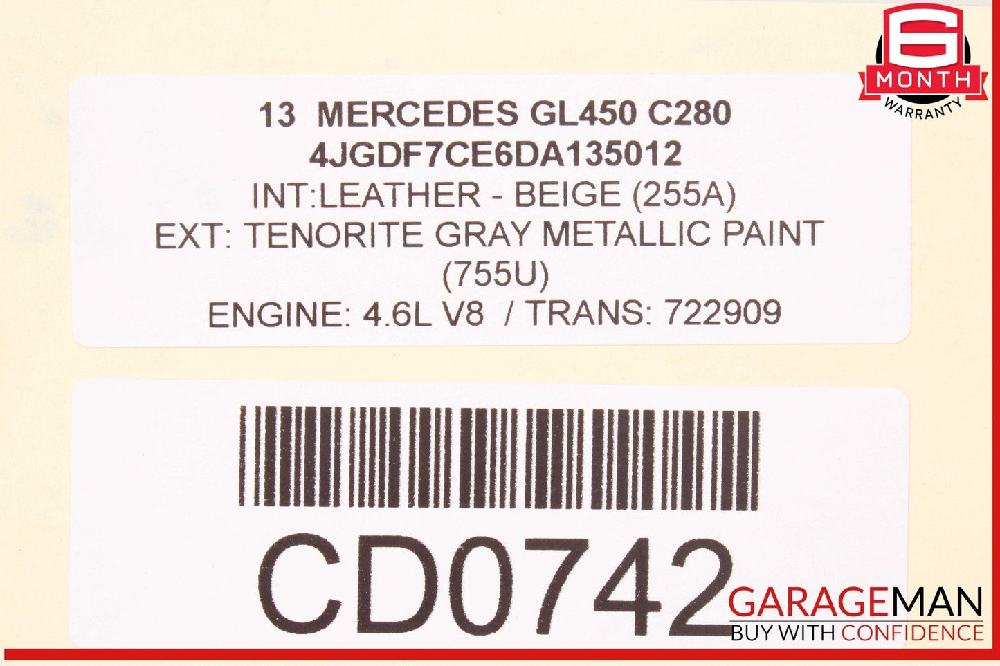 13-19 Mercedes X166 GL450 GL350 Rear Bumper Support Mount Bracket Bar OEM