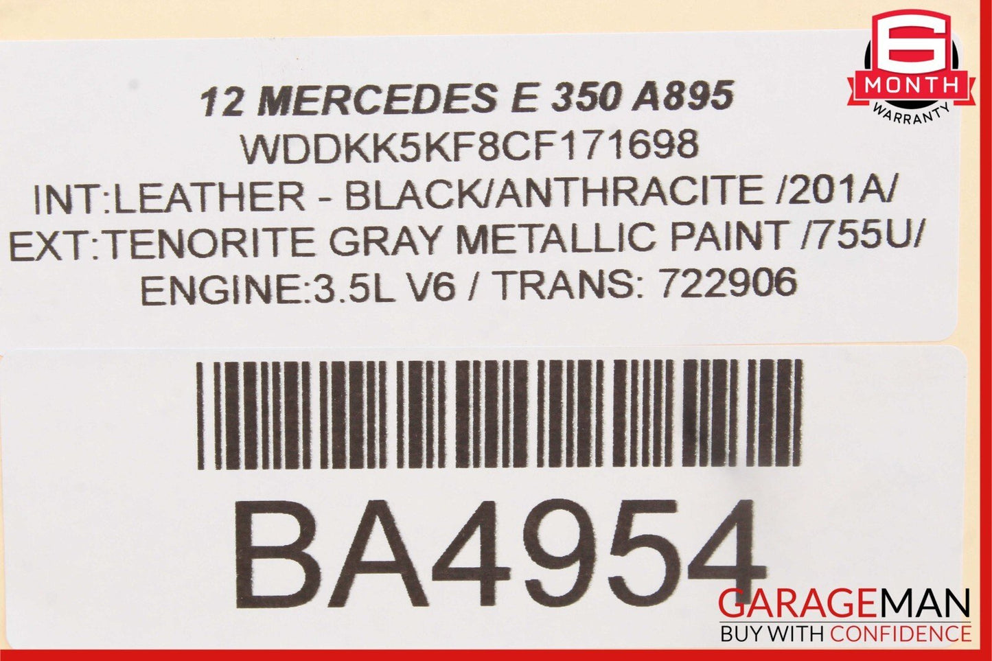10-16 Mercedes W207 E350 E400 Rear Right Window Regulator Motor Plate Assembly